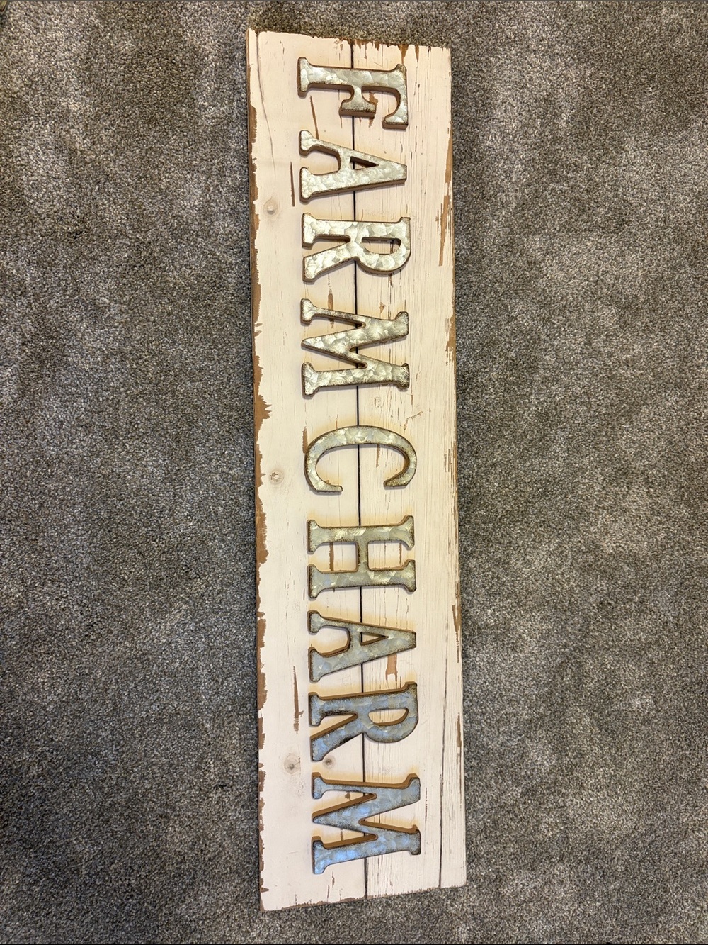 Hobby Lobby Cream and Brown FARM CHARM Wall Plaque